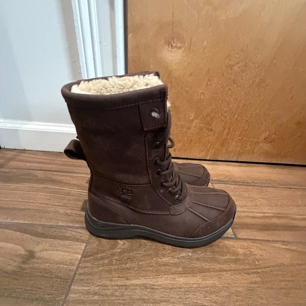 UGG Adirondack III Waterproof Stout Brown Leather Winter Boots Women 6.5